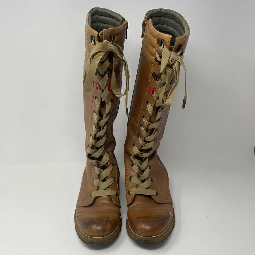 Anthropologie Cubanas Lace Up Riding Boots
